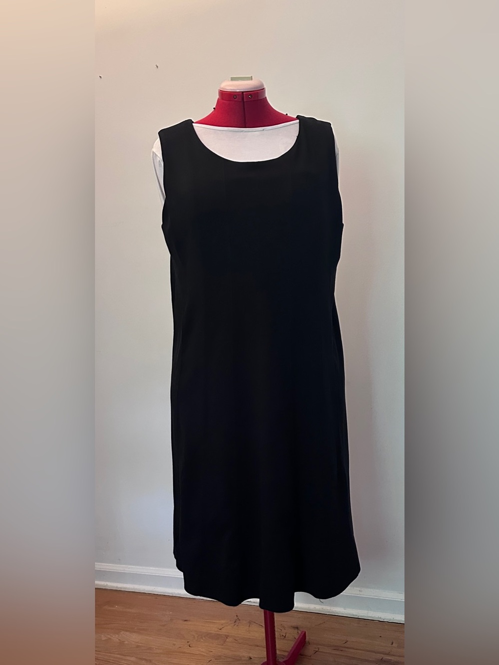 Jessica London Black Sleeveless Midi Dress Size 14 Stretch A-Line